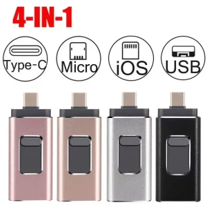 4 in1 OTG Flash Drive 512GB for iPhone USB 3.0 Flash Drive 2TB