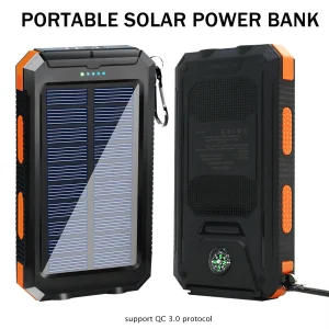20000mAh Solar Charger Waterproof Portable Solar Power Bank